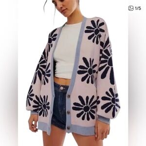 Free People Floral Cardigan